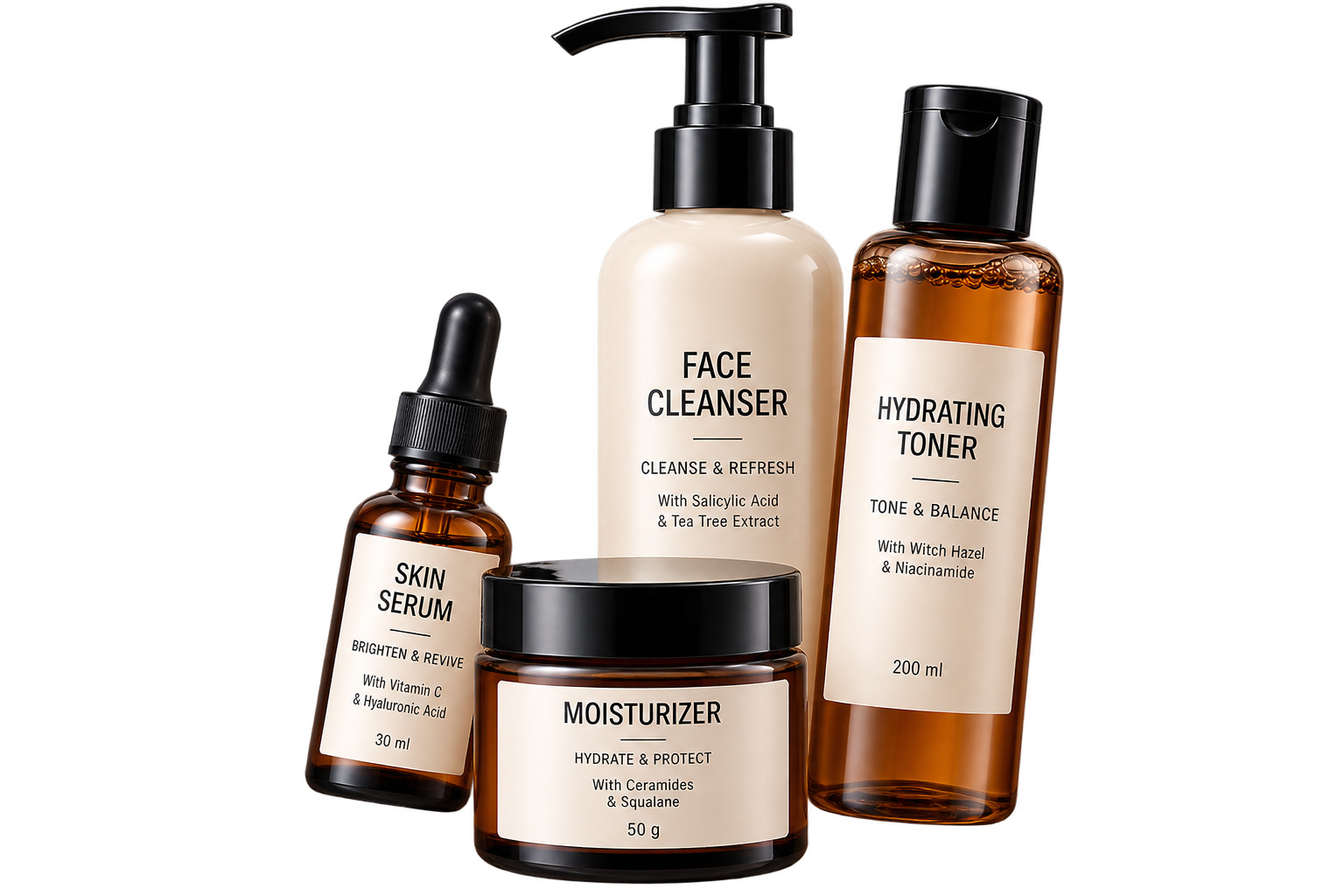 Glamcos Labs face care product formulation examples