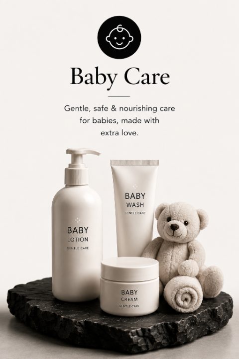 Baby Care category featuring baby lotion, baby wash and baby cream products.