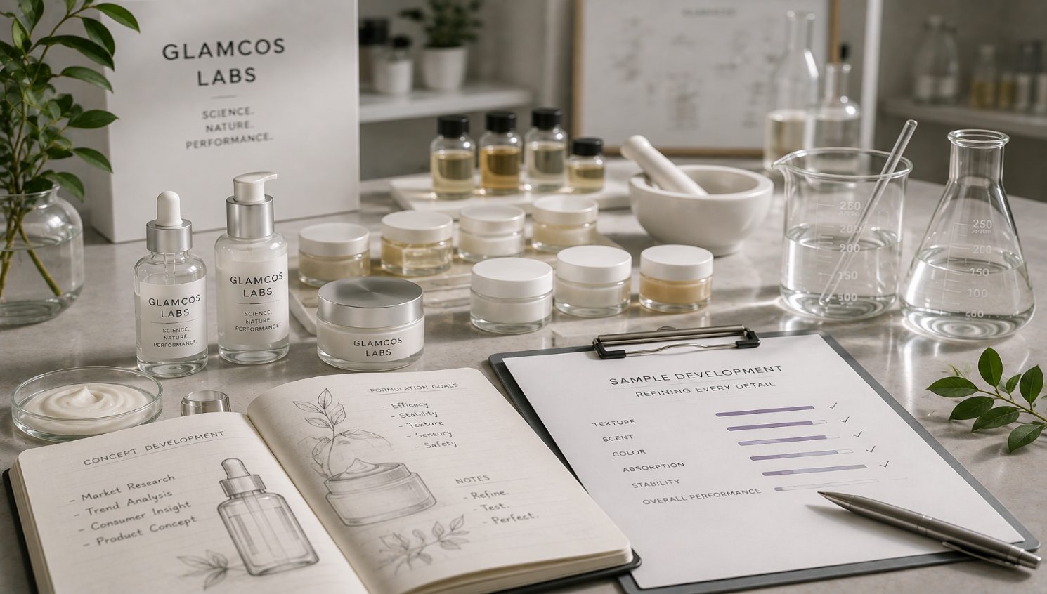 Glamcos Labs beauty R&D workspace